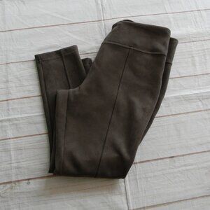 Andrew Marc PULL- On Leggings Faux Suede Front Seamed Pants Taupe/BROWN SZ XXL